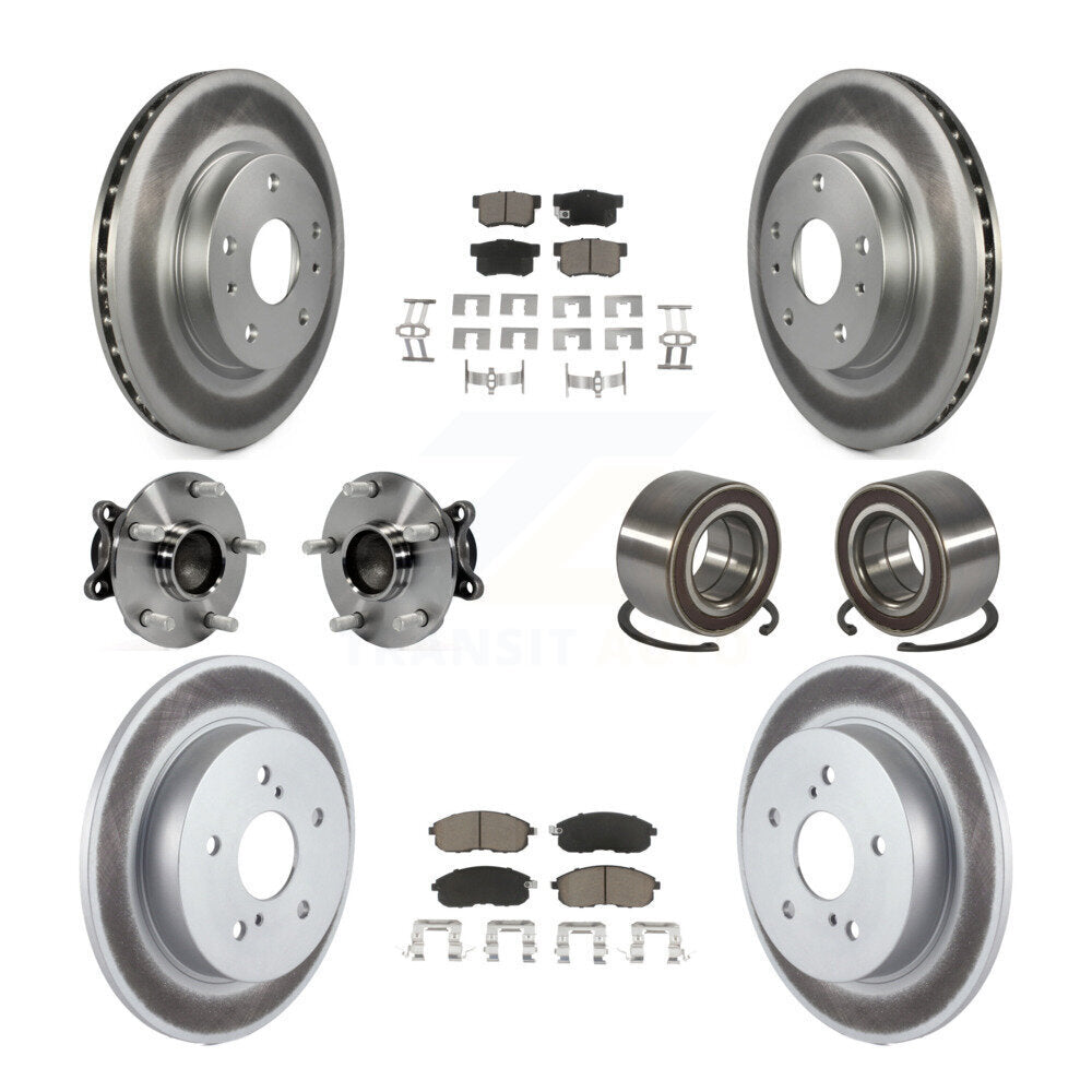 Hub Bearing Coat Brake Rotor Pads Front Rear Kit (10Pc) For 08-13 Suzuki SX4 FWD