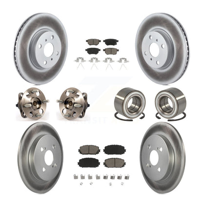 Hub Bearing Coated Disc Brake Rotor & Pad Front Rear Kit (10Pc) For Toyota Yaris