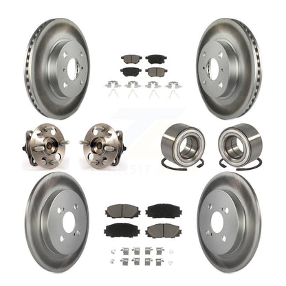 Hub Bearing Coated Disc Brake Rotor & Pad Front Rear Kit (10Pc) For Toyota Yaris
