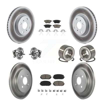 Hub Bearing Coated Disc Brake Rotor & Pad Front Rear Kit (10Pc) For Toyota Yaris
