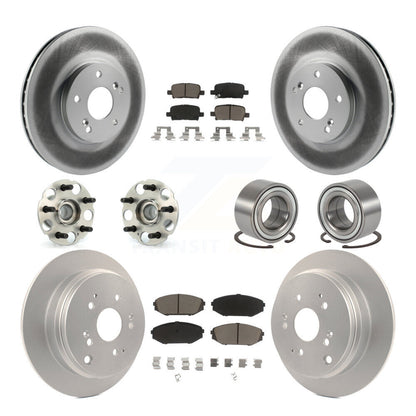 Hub Bearing Coated Brake Rotor Pad Front Rear Kit (10Pc) For 02-04 Honda Odyssey