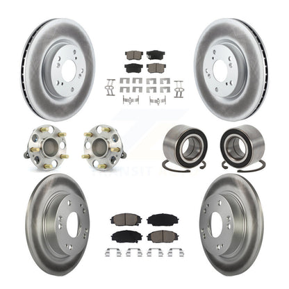 Hub Bearing Coat Brake Rotor Pad Front Rear Kit (10Pc) For Honda Civic Acura CSX