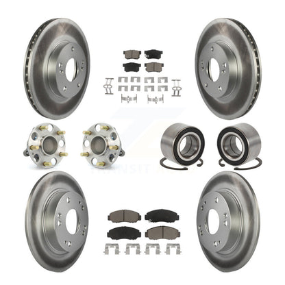 Hub Bearing Coated Disc Brake Rotor And Pads Front Rear Kit (10Pc) For Acura CSX