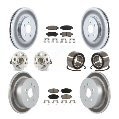 Hub Bearing Coated Brake Rotor & Pad Front Rear Kit (10Pc) For Toyota Sienna FWD