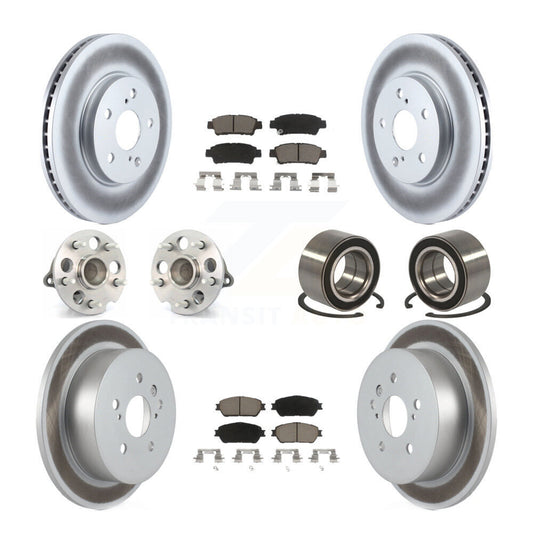 Hub Bearing Coated Brake Rotor & Pad Front Rear Kit (10Pc) For Toyota Sienna FWD