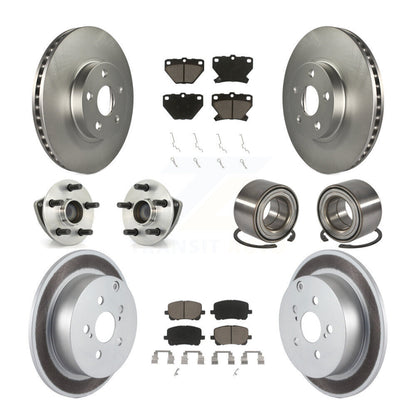 Hub Bearing Coat Brake Rotor Pad Front Rear Kit (10Pc) For Toyota Matrix Pontiac