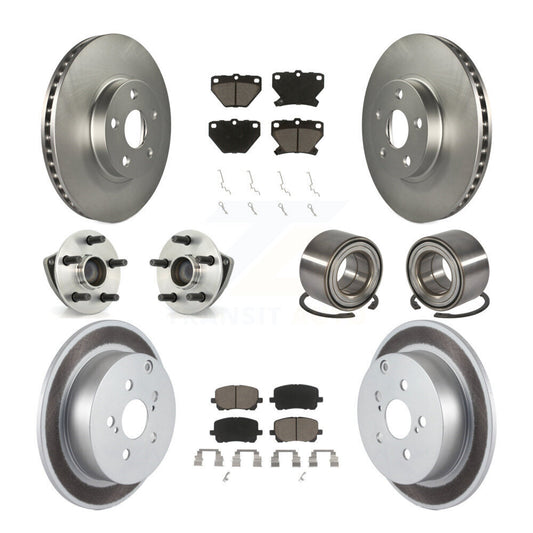 Hub Bearing Coat Brake Rotor Pad Front Rear Kit (10Pc) For Toyota Matrix Pontiac