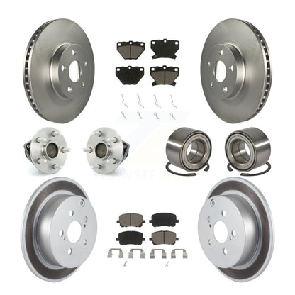 Hub Bearing Coat Brake Rotor Pad Front Rear Kit (10Pc) For Toyota Matrix Corolla