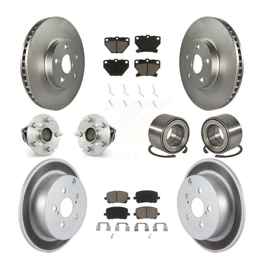 Hub Bearing Coat Brake Rotor Pad Front Rear Kit (10Pc) For Toyota Matrix Corolla