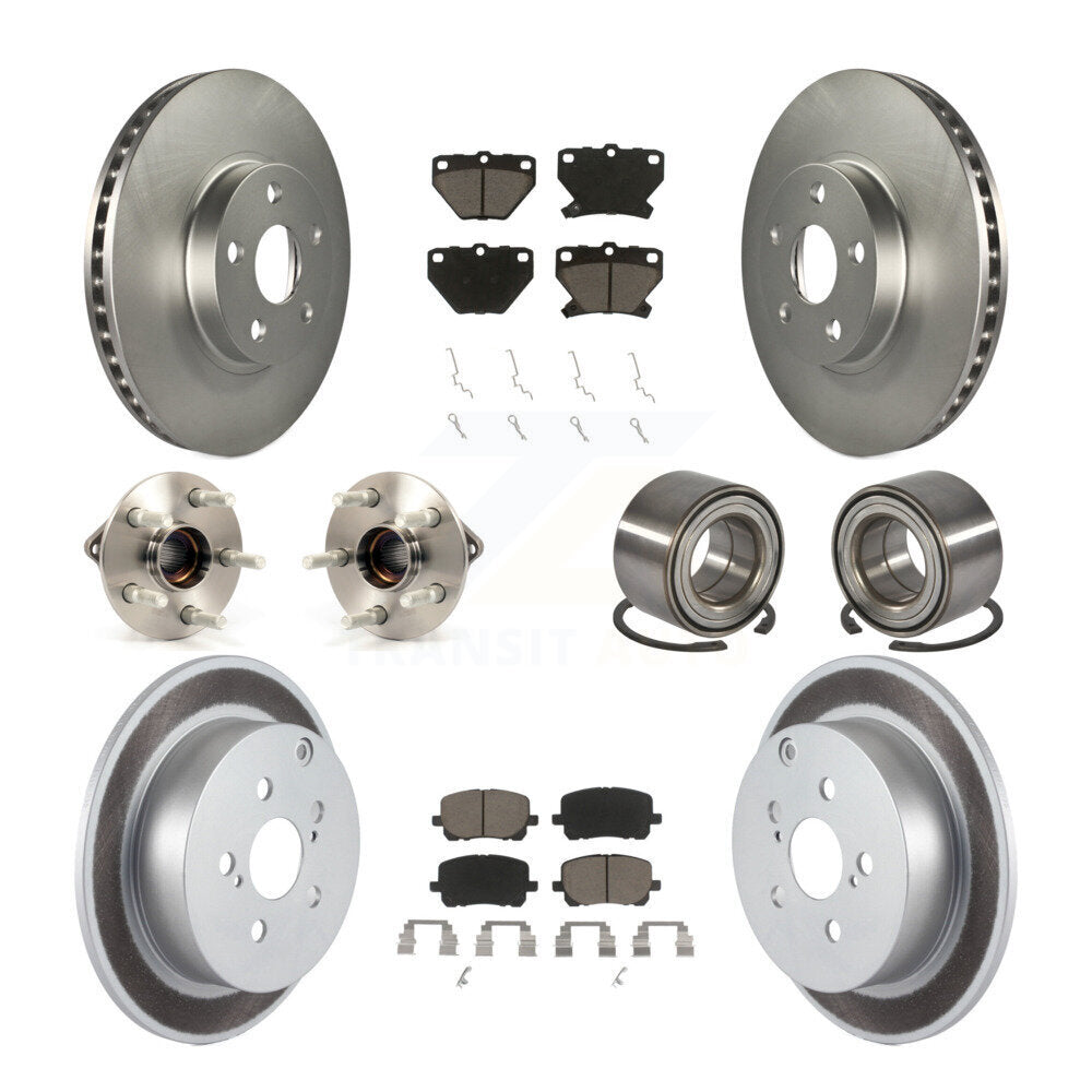 Hub Bearing Coat Brake Rotor Pad Front Rear Kit (10Pc) For Toyota Matrix Pontiac