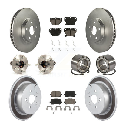 Hub Bearing Coat Brake Rotor Pad Front Rear Kit (10Pc) For Toyota Matrix Pontiac