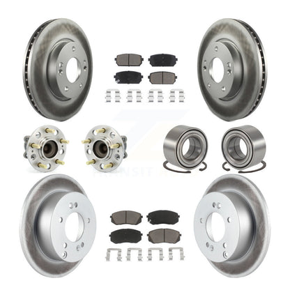 Hub Bearing Coated Brake Rotor Pad Front Rear Kit (10Pc) For 2010-2012 Kia Rondo