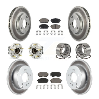 Hub Bearing Coated Brake Rotor Pad Front Rear Kit (10Pc) For 2008-2009 Kia Rondo