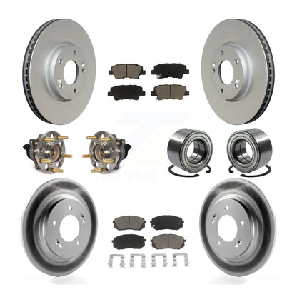 Hub Bearing Coated Disc Brake Rotor & Pads Front Rear Kit (10Pc) For Kia Soul EV