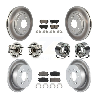 Hub Bearing Coated Brake Rotor And Pad Front Rear Kit (10Pc) For Hyundai Elantra