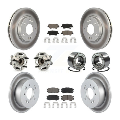 Hub Bearing Coated Brake Rotor And Pad Front Rear Kit (10Pc) For Hyundai Elantra