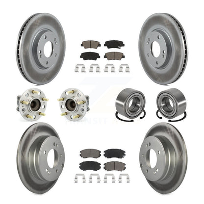Hub Bearing Coated Brake Rotor Pads Front Rear Kit (10Pc) For 2011 Hyundai Azera