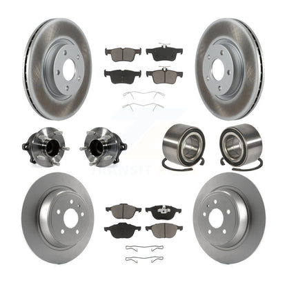 Hub Bearing Coated Disc Brake Rotor & Pads Front Rear Kit (10Pc) For Ford Escape