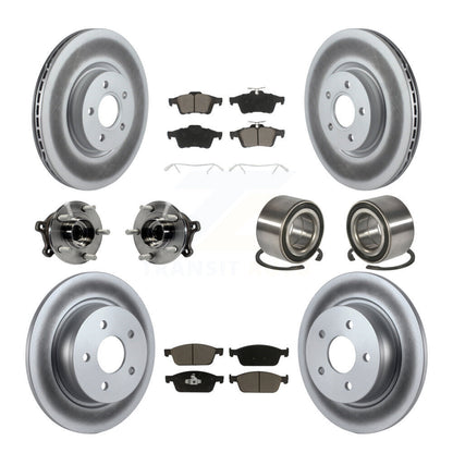 Hub Bearing Coated Disc Brake Rotor & Pads Front Rear Kit (10Pc) For Ford Escape