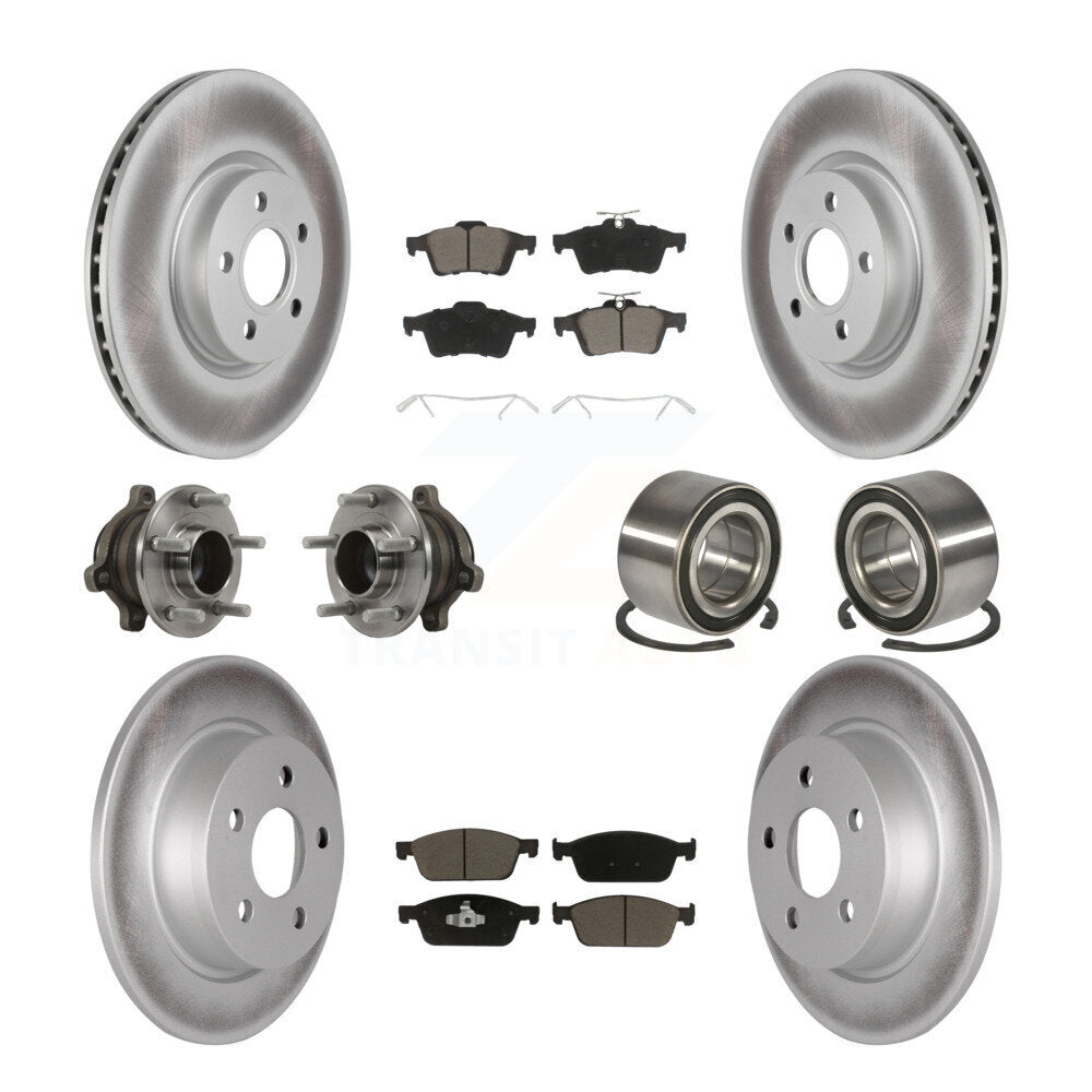 Hub Bearing Coat Brake Rotor Pads Front Rear Kit (10Pc) For Ford Transit Connect