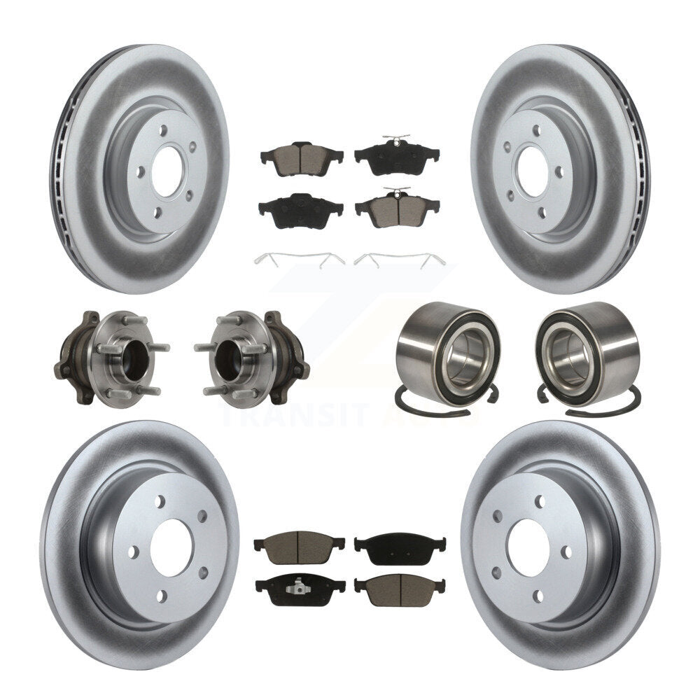 Hub Bearing Coat Brake Rotor Pads Front Rear Kit (10Pc) For Ford Transit Connect