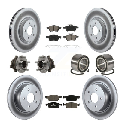Hub Bearing Coat Brake Rotor Pads Front Rear Kit (10Pc) For Ford Transit Connect