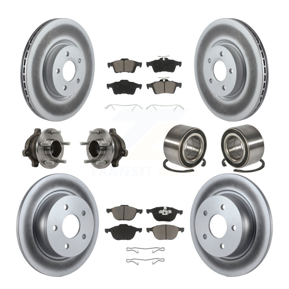 Hub Bearing Coat Brake Rotor Pads Front Rear Kit (10Pc) For Ford Transit Connect