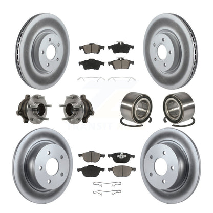 Hub Bearing Coat Brake Rotor Pads Front Rear Kit (10Pc) For Ford Transit Connect