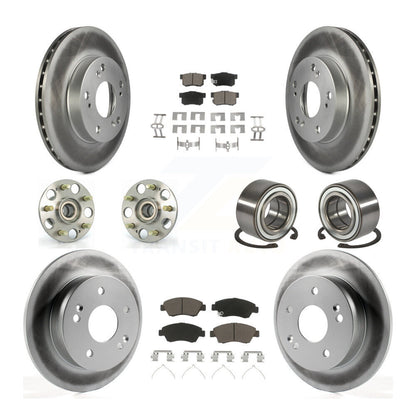 Hub Bearing Coat Brake Rotor Pads Front Rear Kit (10Pc) For 2004 Honda Civic SiR