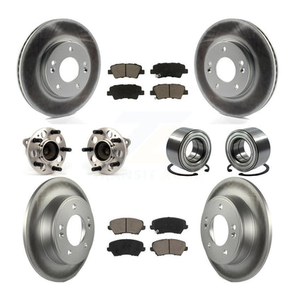 Hub Bearing Coat Brake Rotor Pads Front Rear Kit (10Pc) For Kia Forte Hyundai GT