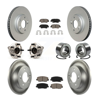 Hub Bearing Coated Disc Brake Rotor Pad Front Rear Kit (10Pc) For Kia Forte Koup