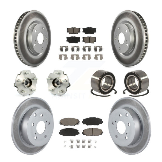 Hub Bearing Coat Brake Rotor Pad Front Rear Kit (10Pc) For Toyota Matrix Pontiac