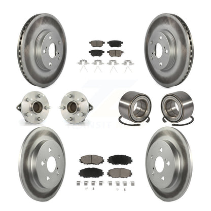 Hub Bearing Coat Brake Rotor Pad Front Rear Kit (10Pc) For Toyota Corolla Matrix