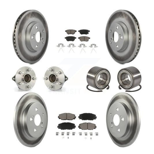 Hub Bearing Coat Brake Rotor Pad Front Rear Kit (10Pc) For Toyota Corolla Matrix