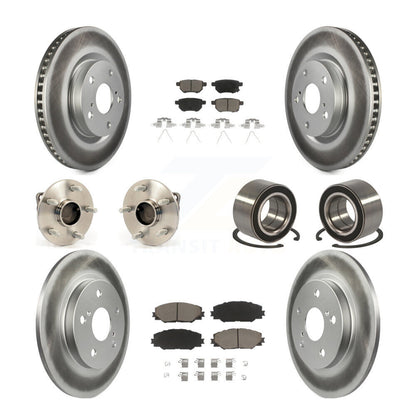 Hub Bearing Coated Disc Brake Rotor Pads Front Rear Kit (10Pc) For Toyota Matrix