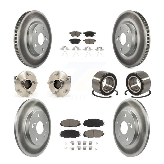 Hub Bearing Coated Disc Brake Rotor Pads Front Rear Kit (10Pc) For Toyota Matrix