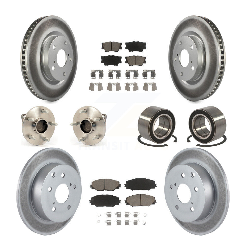Hub Bearing Coated Disc Brake Rotor & Pad Front Rear Kit (10Pc) For Pontiac Vibe