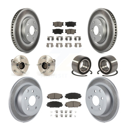Hub Bearing Coated Disc Brake Rotor & Pad Front Rear Kit (10Pc) For Pontiac Vibe