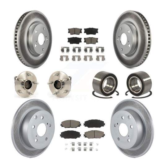 Hub Bearing Coated Disc Brake Rotor & Pad Front Rear Kit (10Pc) For Pontiac Vibe