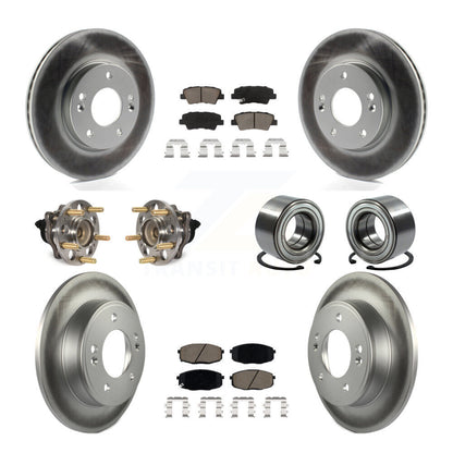 Hub Bearing Coated Brake Rotor Pads Front Rear Kit (10Pc) For 2014-2016 Kia Soul