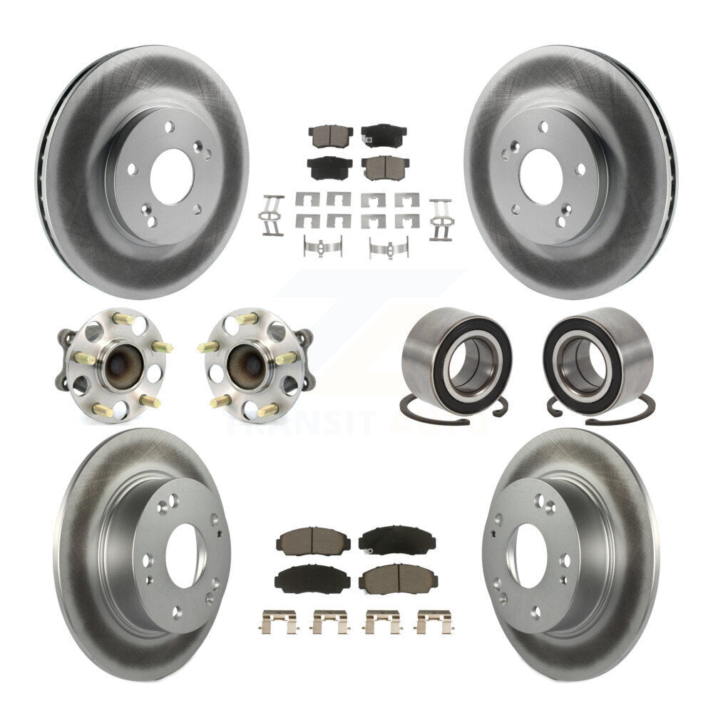 Hub Bearing Coated Brake Rotor Pad Front Rear Kit (10Pc) For 2004-2008 Acura TSX