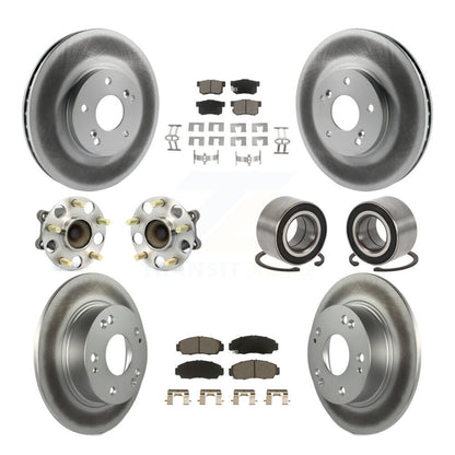 Hub Bearing Coated Brake Rotor Pad Front Rear Kit (10Pc) For 2004-2008 Acura TSX