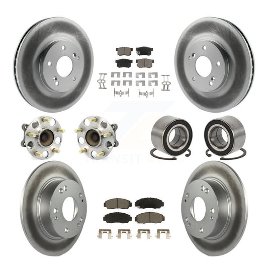 Hub Bearing Coated Brake Rotor Pad Front Rear Kit (10Pc) For 2004-2008 Acura TSX