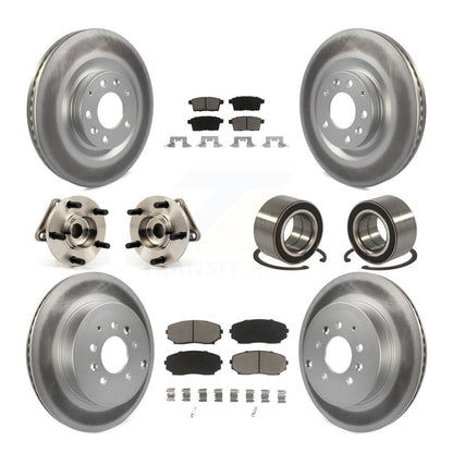 Hub Bearing Coat Brake Rotor Pads Front Rear Kit (10Pc) For 07-15 Mazda CX-9 AWD