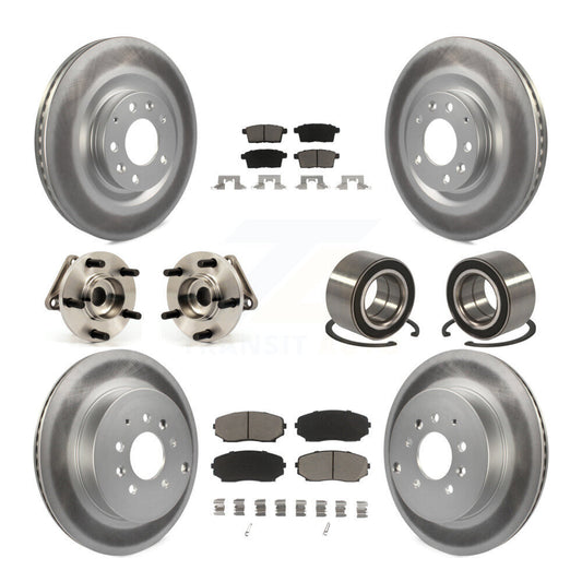 Hub Bearing Coat Brake Rotor Pads Front Rear Kit (10Pc) For 07-15 Mazda CX-9 AWD