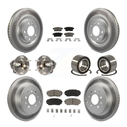 Hub Bearing Coat Brake Rotor Pads Front Rear Kit (10Pc) For 07-15 Mazda CX-9 FWD