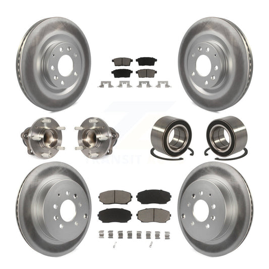 Hub Bearing Coat Brake Rotor Pads Front Rear Kit (10Pc) For 07-15 Mazda CX-9 FWD