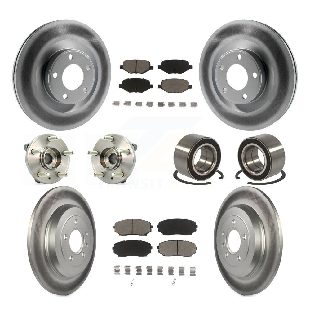 Hub Bearing Coat Brake Rotor Pad Front Rear Kit (10Pc) For Ford Edge Lincoln MKX
