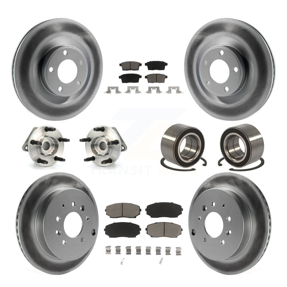 Hub Bearing Coat Brake Rotor Pad Front Rear Kit (10Pc) For Ford Edge Lincoln MKX