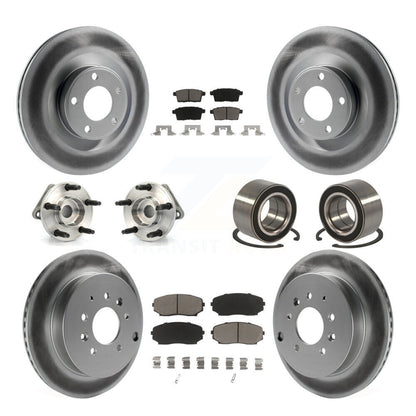 Hub Bearing Coat Brake Rotor Pad Front Rear Kit (10Pc) For Ford Edge Lincoln MKX